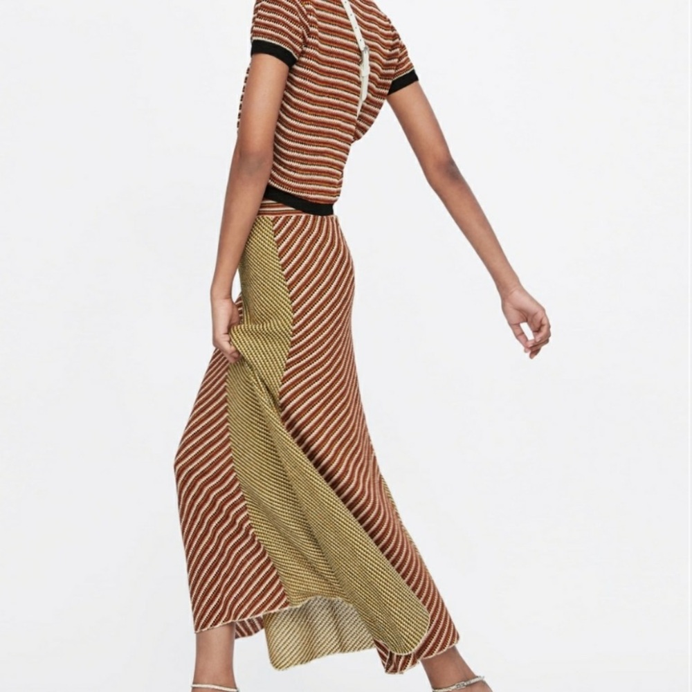 Zara Knit Striped Knitted Skirt